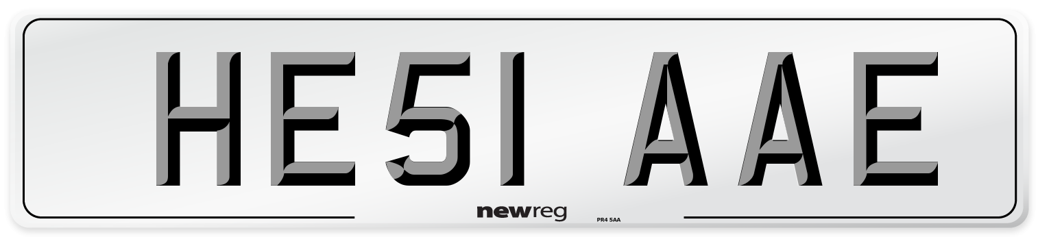 HE51 AAE Number Plate from New Reg